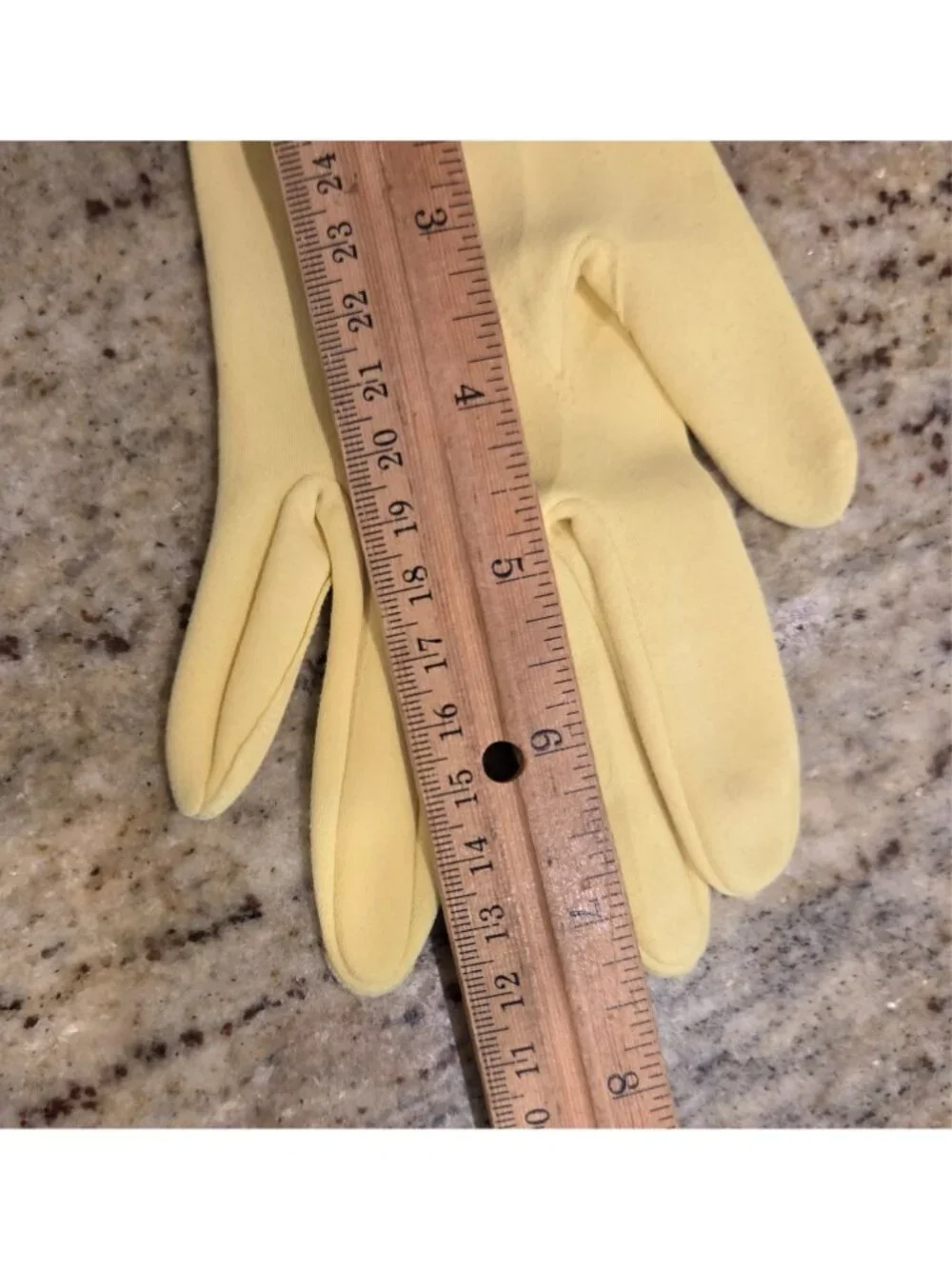 Vintage Womens Size S 6.5 Yellow Nylon Formal Gloves Wrist Button